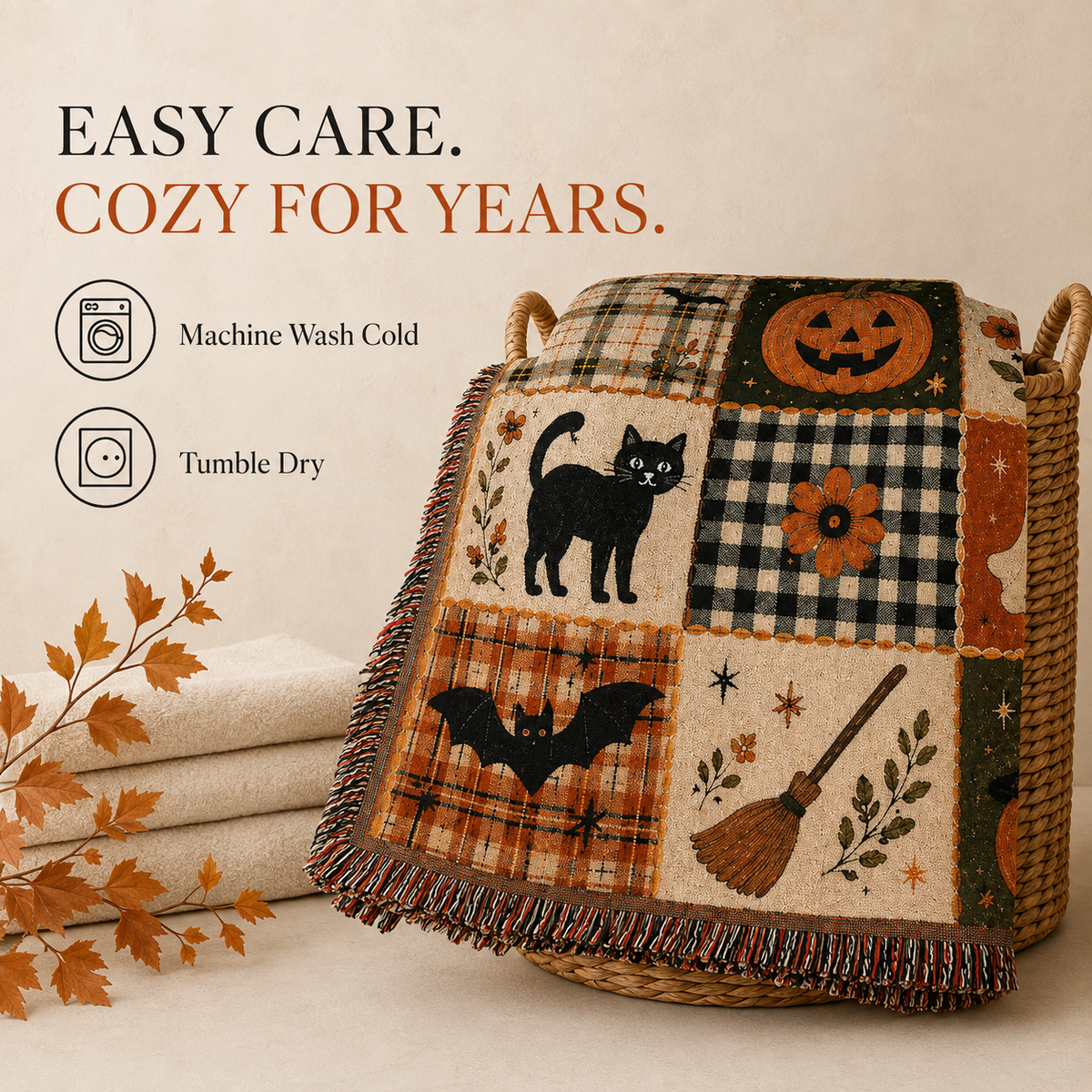 Ever & Wonder™ Haunted Harvest Woven Blanket