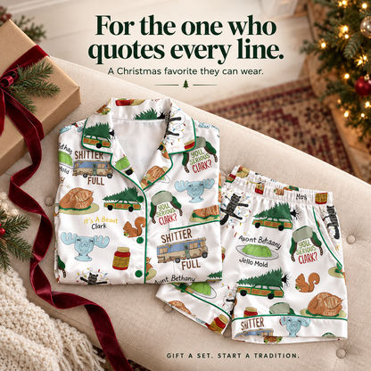 Christmas Vacation satin pajama set as a holiday gift